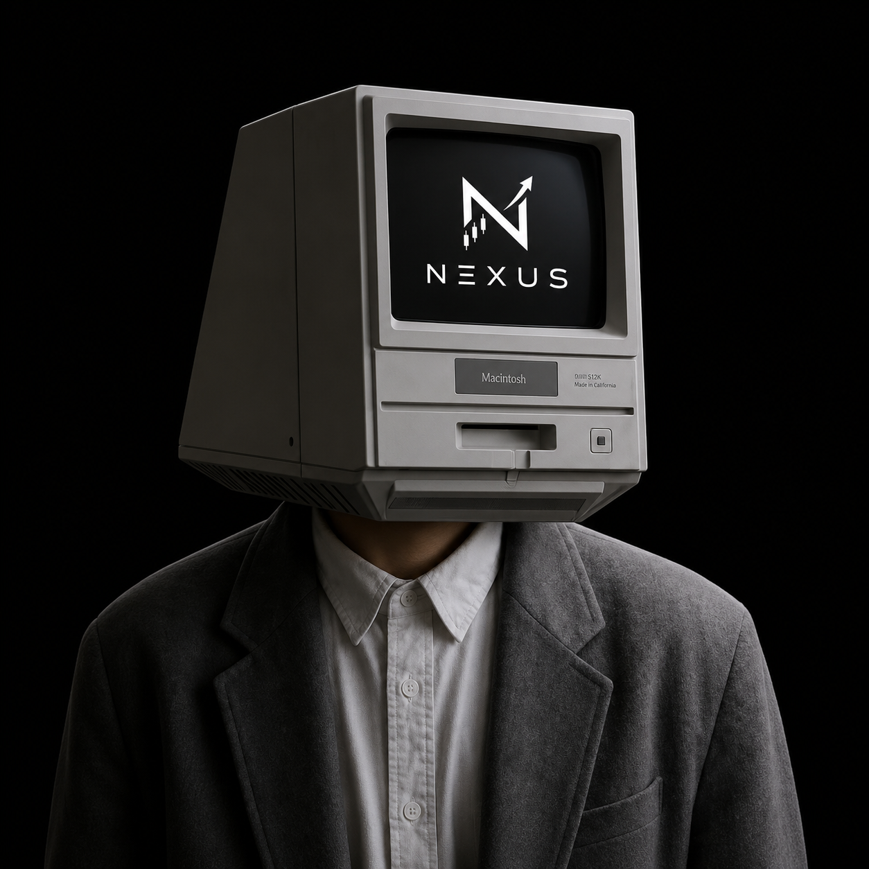 Nexus โ a person with a vintage CRT monitor for a head